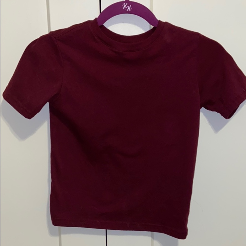Crop top- burgandy, tight fitting size small